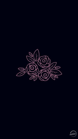 Minimal Rose Vector Phone Wallpaper Dark iPhone