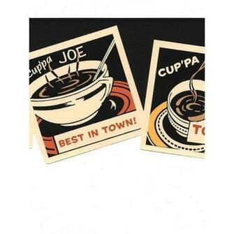 Retro Coffee Signs Laser Cut Wallpaper Border All Walls