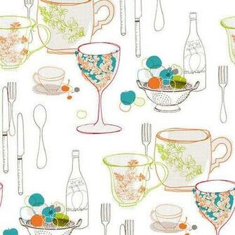York Wallcoverings Bistro Graphic Tableware Food Beverage