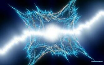 Blue Shock Zap Abstract Symmetrical 3d Wallpaper Widescreen