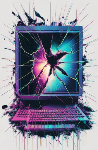 Broken Computer Screen Wallpaper
