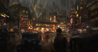 Dieselpunk Atlas Plaza By Eddie Mendoza R Wallpaper