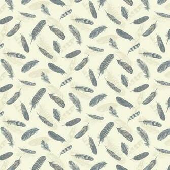 Arthouse Vintage Plume Feather Wallpaper Blue Cream