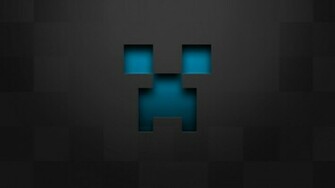 Minecraft Blue Creeper Gray Pixelart Wallpaper