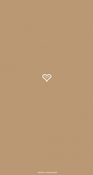 Cute Brown Heart Aesthetic Wallpaper For Phone