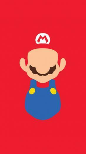 Minimalistic Mario iPhone Plus Wallpaper