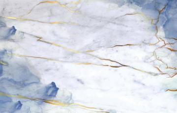 White Marble With Dark Blue Alcohol Ink Background Vector