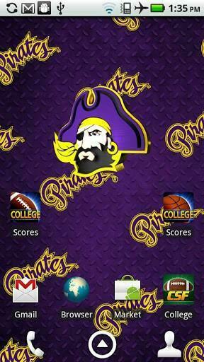 East Carolina Pirates Live Wallpaper With Animated 3d Logo Background