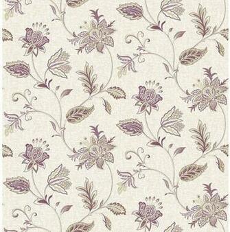 Georgette Burgundy Jacobean Wallpaper Swatch Traditional