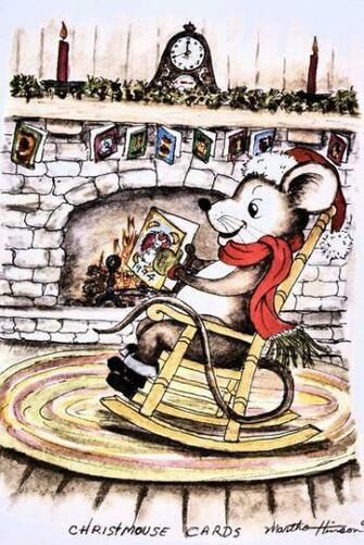 Art Print Christmouse Cards By Martha Hinson
