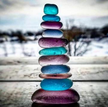 Sea Glass Stack Art Beach