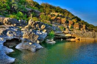 Wallpaper Pedernales Falls State Park Texas Lake Rocks