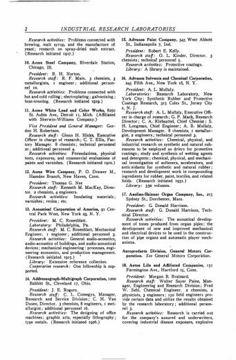 List Of Laboratories Industrial Research The