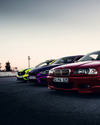 A Group Of Cars Parked On Road Photo Bmw F80 M3 Image