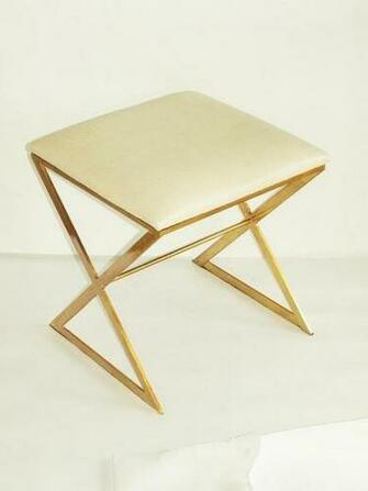 Athena Gold And White Side Stool Vielle Frances
