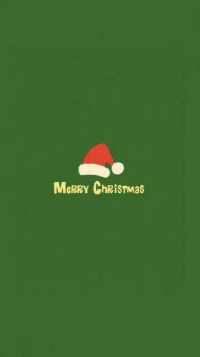 Minimalistic Merry Christmas Red Hat Green iPhone