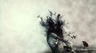Women Horror Dark Blood Sorrow Ink Raven Splatters