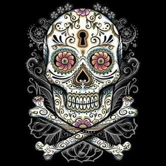 Floral Sugar Skull Garden Flag