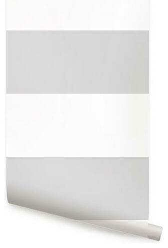 Horizontal Stripe Bold Wallpaper Peel And Stick Gray Transitional