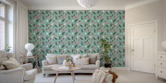 Christmas Vibes Green And Red Wallpaper Happywall