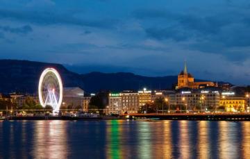 Wallpaper Night The City Photo Pier Switzerland Geneva
