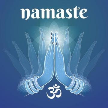 Buy Blue With Namaste Greeting Wallpaper Online In