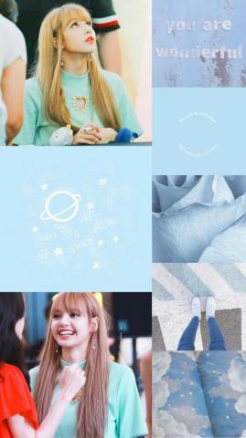 Blackpink Lisa Soft Blue Aesthetic Lockscreen