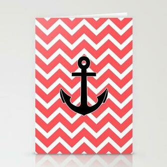 Chevron Anchor Wallpaper Red Pattern