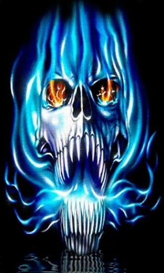 Green Flaming Skull Wallpaper