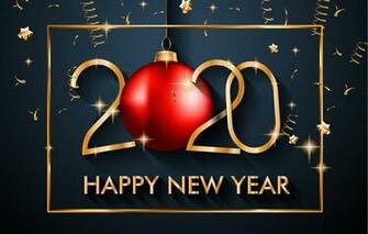 Wallpaper New Year Golden Black Background Happy