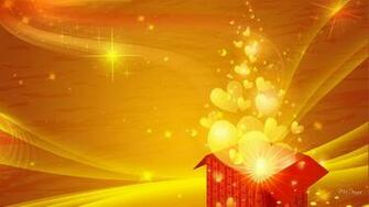 Golden Heart Explosion Wallpaper
