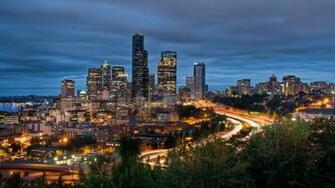 Wallpaper In Seattle Night City Lights Downtown Washington