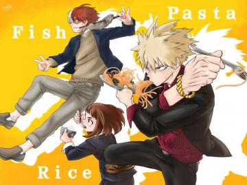 Katsuki Bakugou Ochaco Uraraka Shoto Todoroki Wallpaper