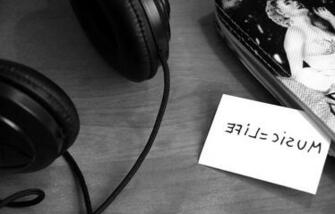 Black And White Music Headphones Life HD Grayscale Image