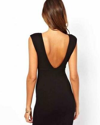 Dresses Deep V Neck Sexy Little Black Dress 008324 Jpg