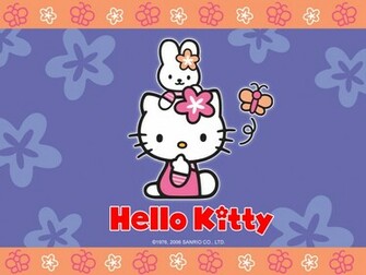 Hello Kitty Wallpaper With Flowers Kawaii