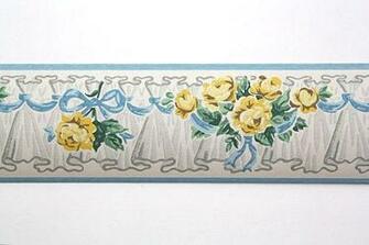 Vintage Wallpaper Border Trimz Blue And Yellow Floral Yello