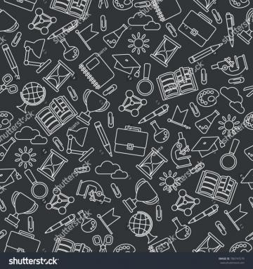 School Seamless Pattern With Education Supplies Textures