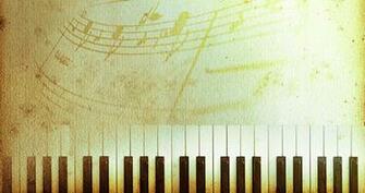 Piano Keys With Sheet Music In Background