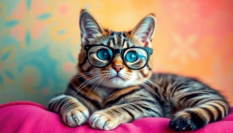 Cat Wearing Glasses Wallpaper