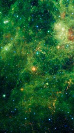 Green Galaxy iPhone Wallpaper HD