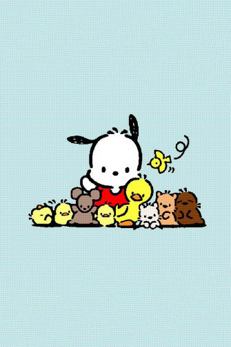 Pochacco Is Having Some Fun Cute Cartoon Wallpaper Hello Kitty