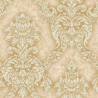 Gold Tan Metallic Augusteen Psn105926 Damask Wallpaper Modern