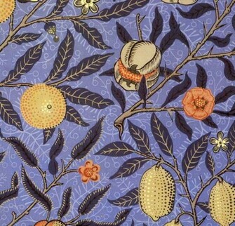 Pre Raphaelite Art William Morris Blue Fruit Wallpaper