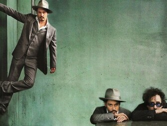Johnny And Tim Icons Depp Burton Films Wallpaper