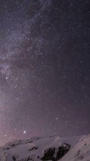 Snowy Mountain Landscape Night Sky Wallpaper Sc iPhone6