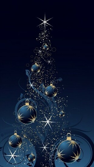Blue Christmas Tree iPhone 5s Wallpaper