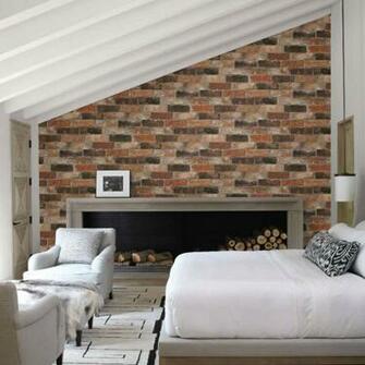 Fine Decor Reclaimed Brick Orange Wallpaper Fd22300