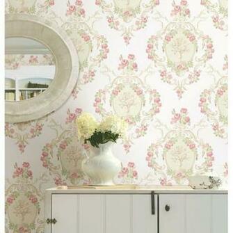 Dreamy Pink Cameo Wallpaper With A Vintage Victorian Country Chic