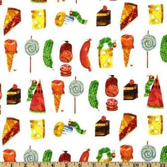 The Very Hungry Caterpillar Snacks Fabric Fq